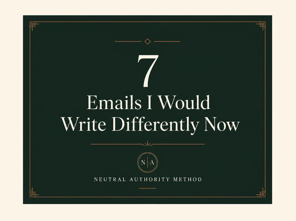 Flat cover of 7 Emails I Would Write Differently Now shown on a plain cream ground.