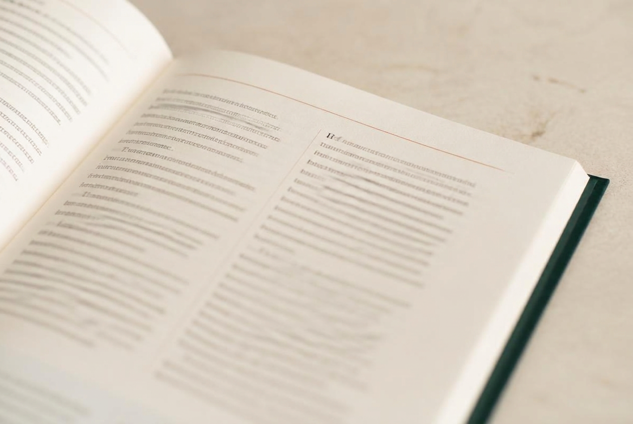 Interior page spread from the Neutral Authority Method guide showing a worked before-and-after example.